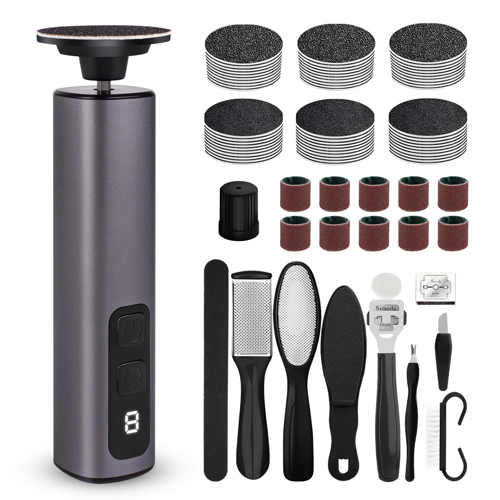HILUDEER electric foot callus remover 9 speeds for smoother at-home pedicures
