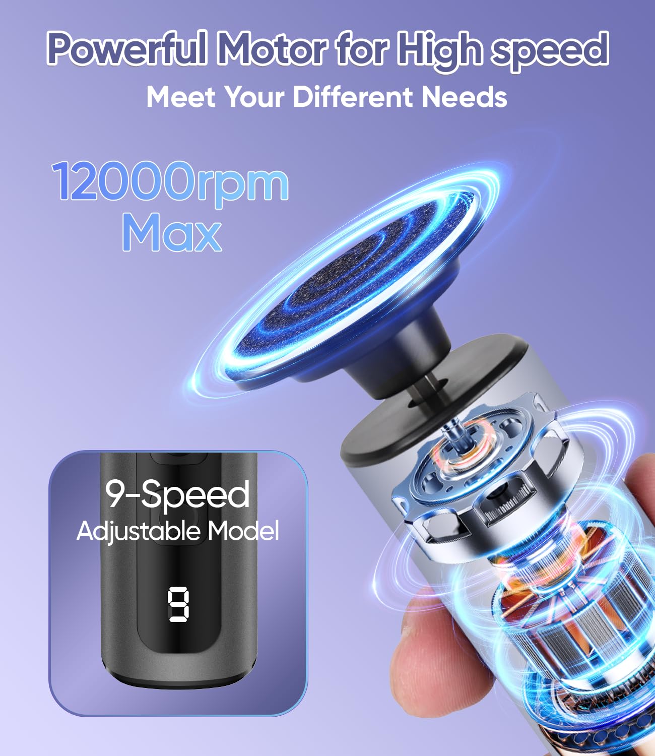 HILUDEER USB-rechargeable cordless foot file in action for convenience