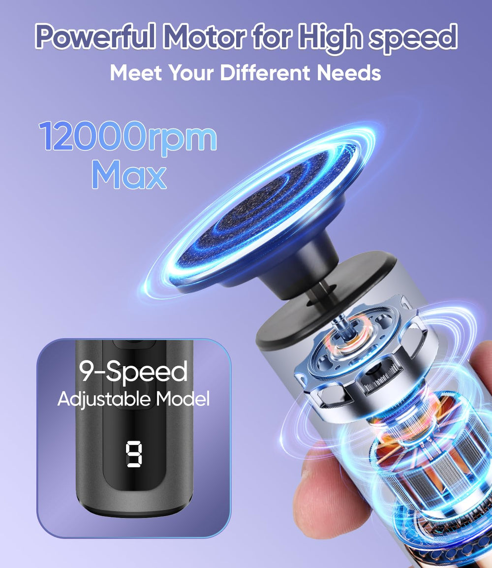 HILUDEER USB-rechargeable cordless foot file in action for convenience