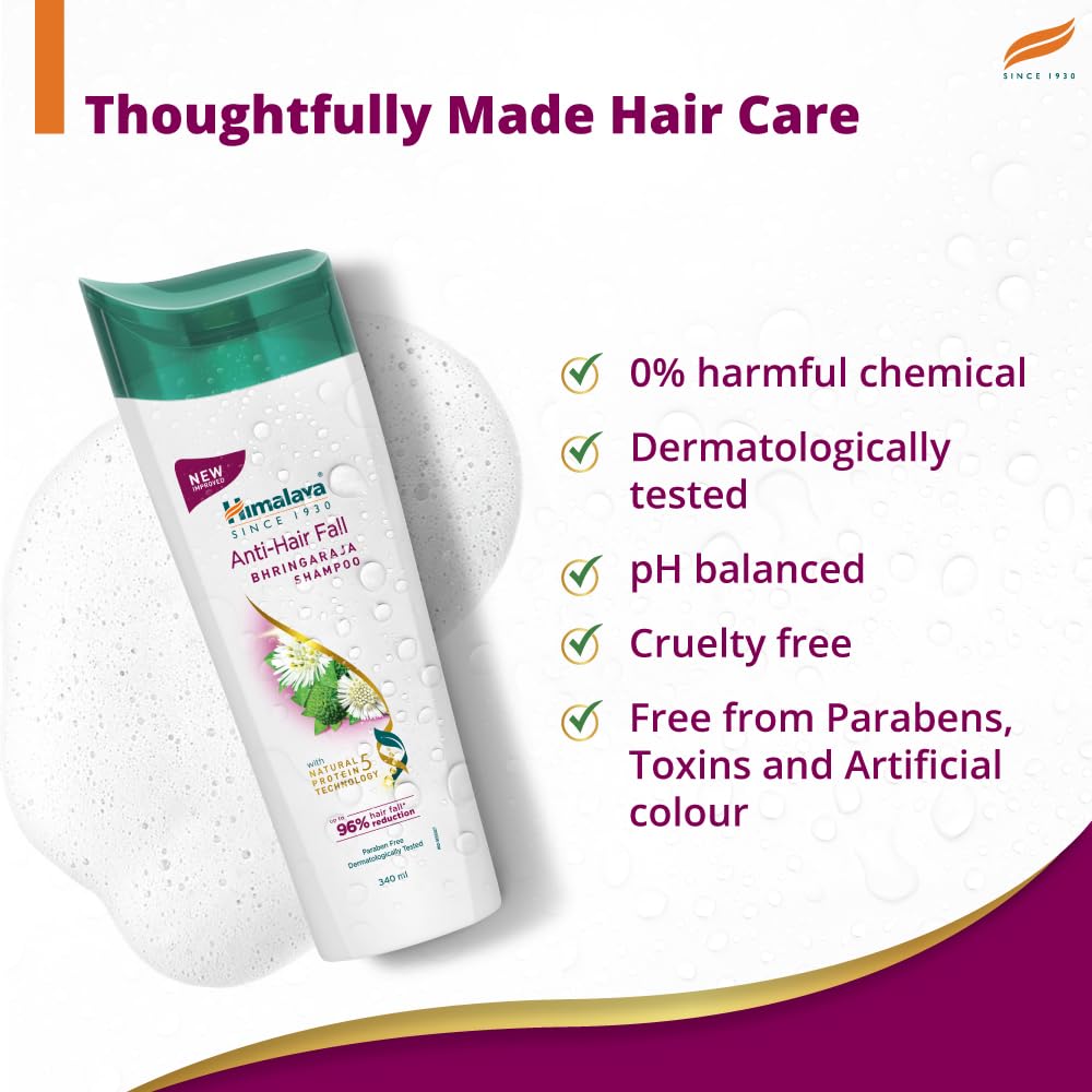 Himalaya Anti-Breakage Shampoo in bathroom scene indicating non-drying moisture
