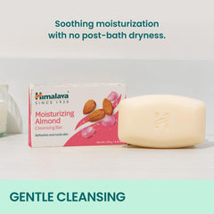 Himalaya Almond Cleansing Bar in a bathroom setting highlighting mild daily cleansing