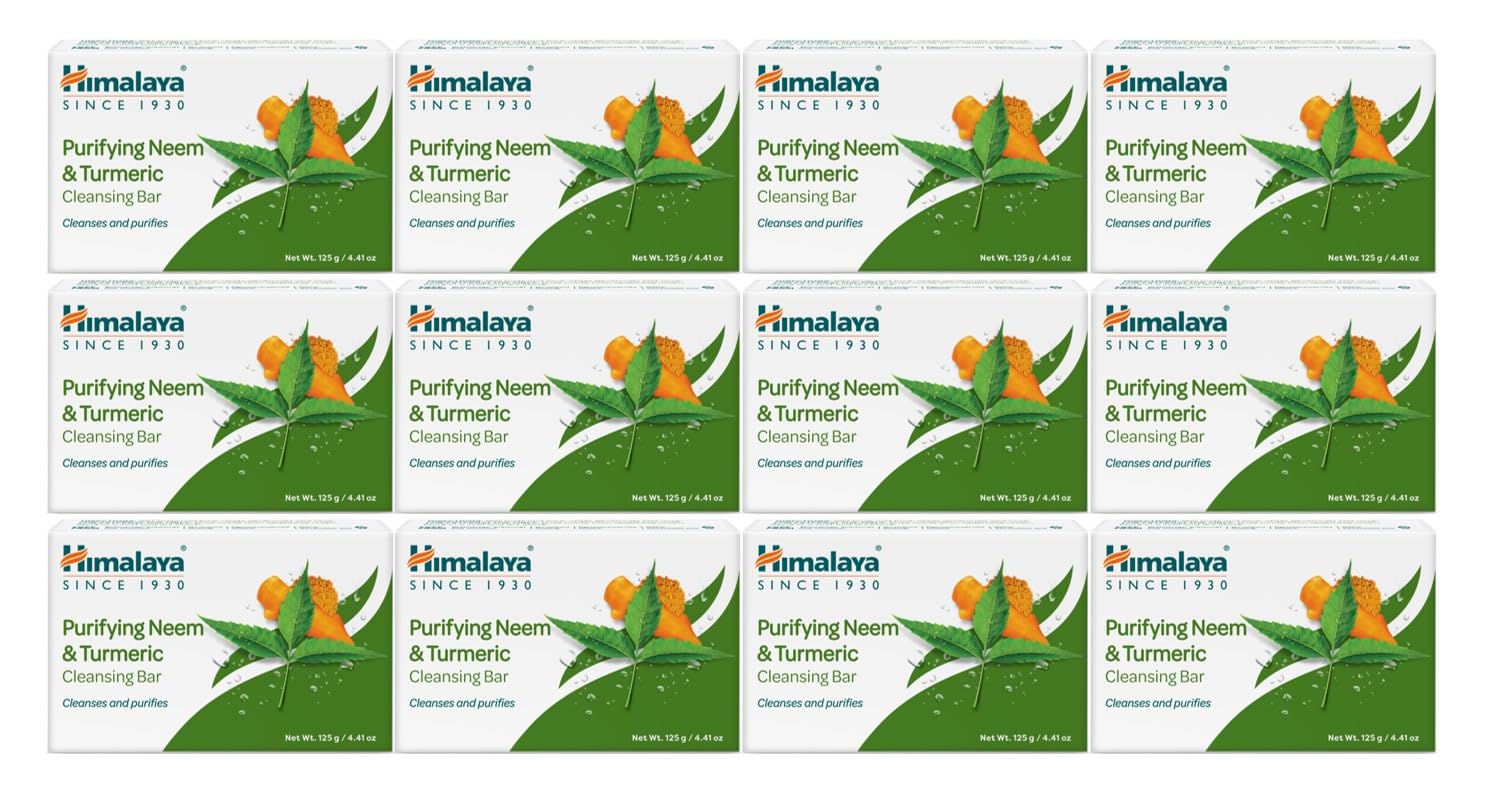 Himalaya Purifying Neem Turmeric cleansing bar packshot for daily cleansing and refreshed skin.