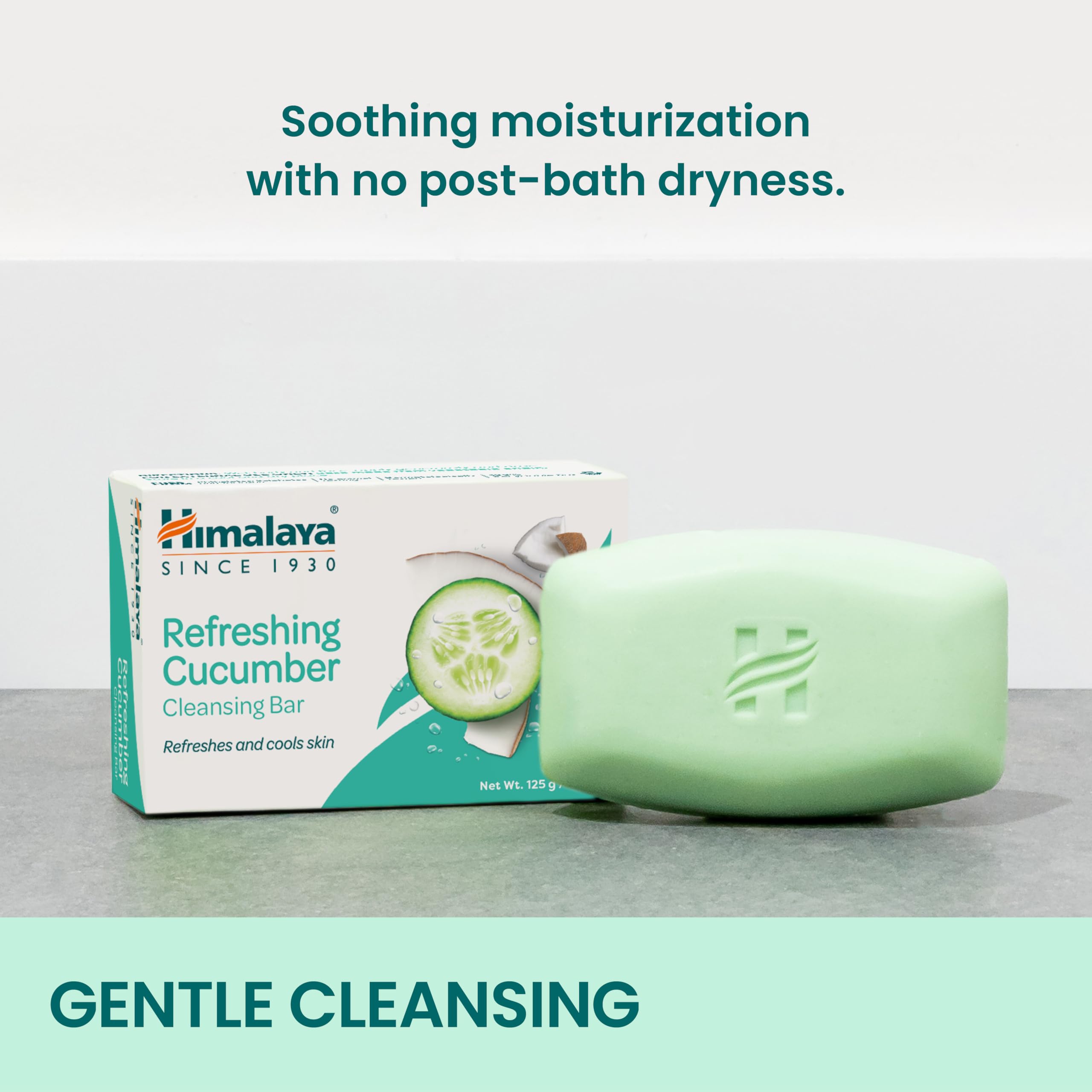 Himalaya cleansing bar close-up of bar texture emphasizing a mild, soap-free base