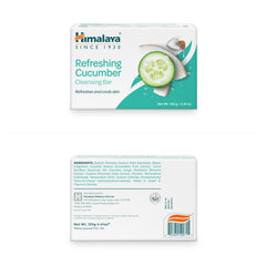 Himalaya cleansing bar ingredients cucumber and coconut highlight natural toning and moisturizing benefits