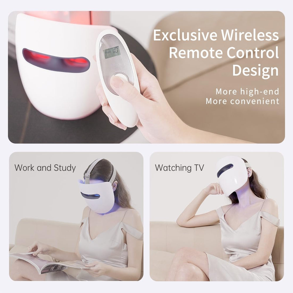 HIME SAMA LED mask at-home spa routine setup for quick skincare sessions.