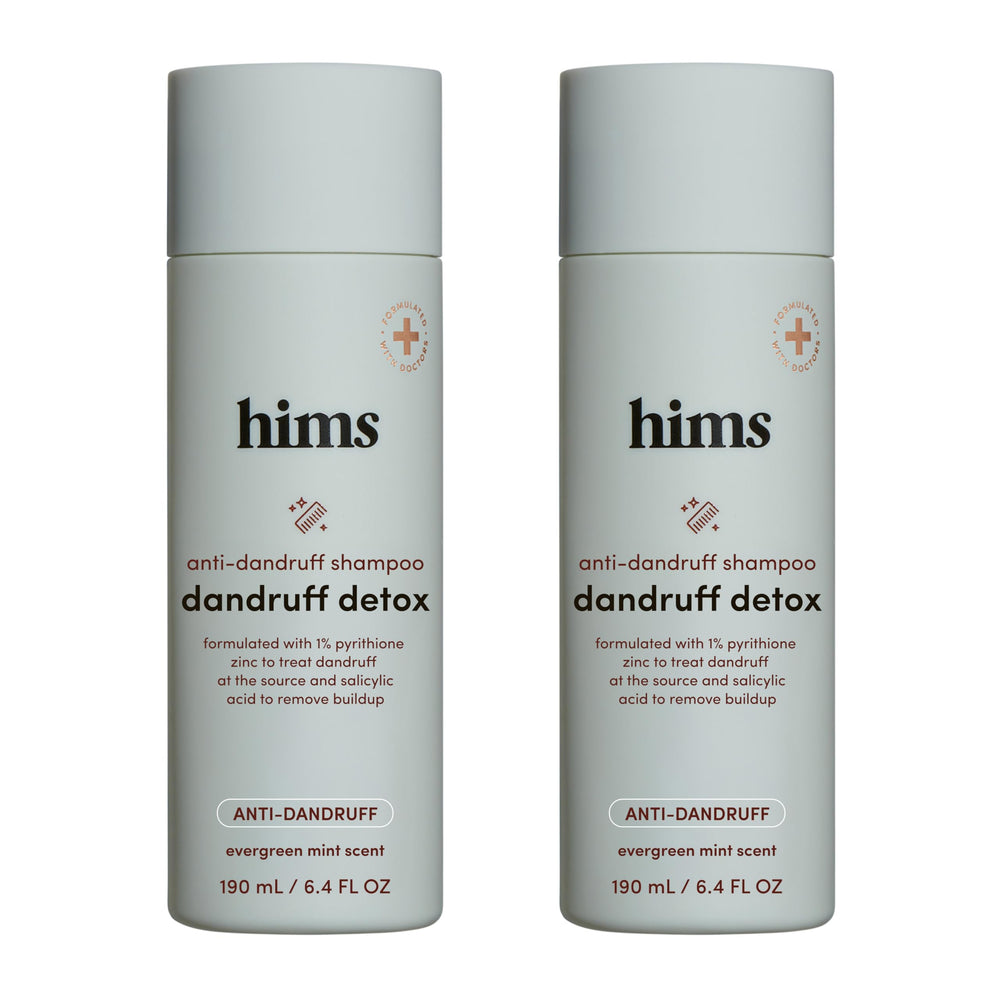 hims Dandruff Detox bottle pour for easy application and anti-dandruff action.