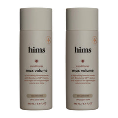 Hims Max Volume Conditioner bottle front shows lightweight volumizing for fine hair