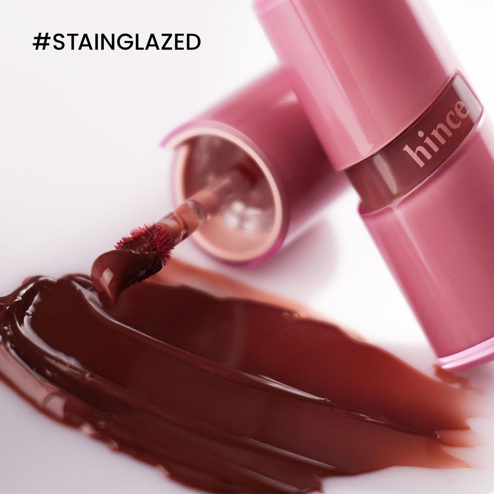 HINCE Raw Glow Lip Tint glossy finish closeup highlights dewy shine