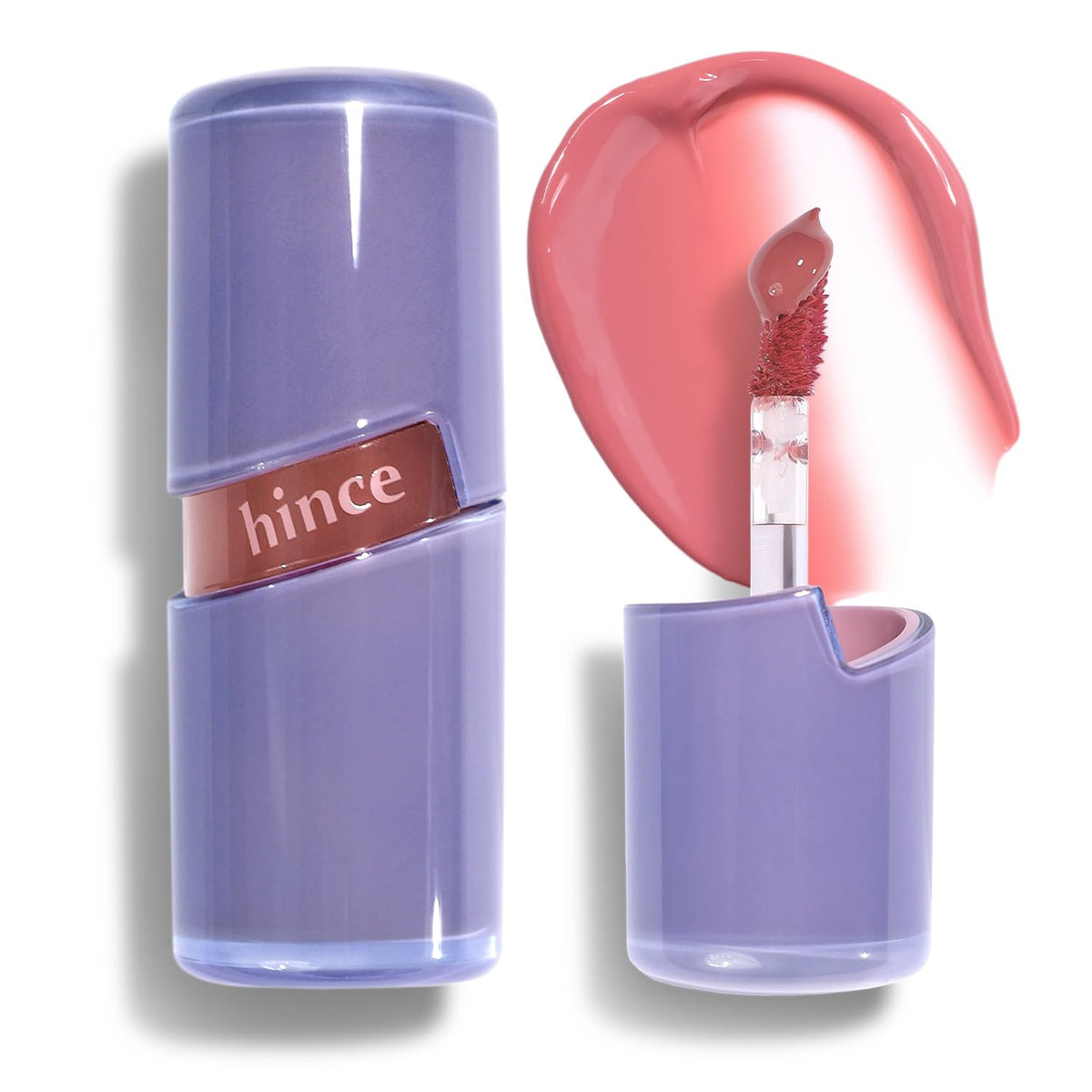 HINCE Raw Glow Lip Tint close-up swatch showing stain glazed finish for natural flush