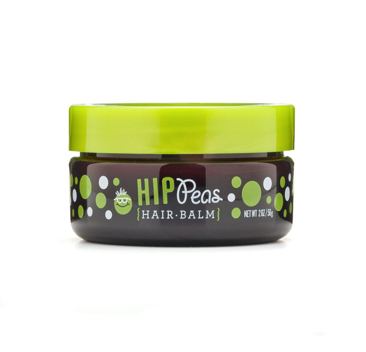Hip Peas hair balm jar cap close-up showing kid-friendly hold