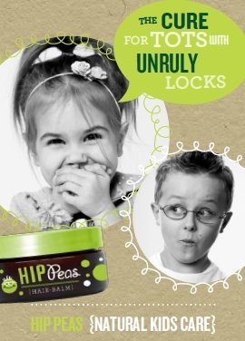 Hip Peas hair balm label USA highlighting natural ingredients