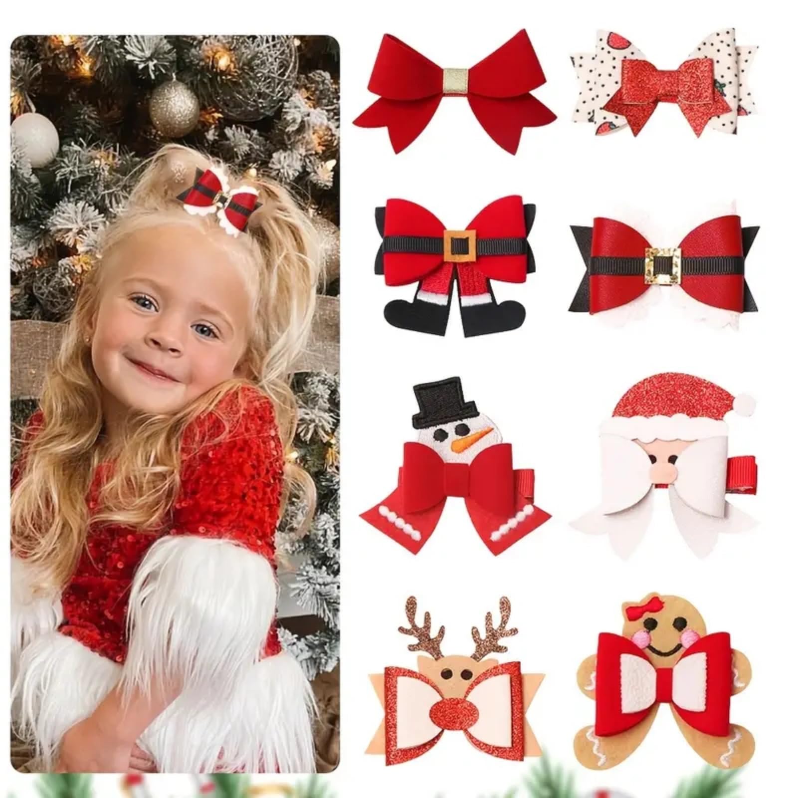 HIPIHOM Santa hair clip delivers festive style with secure hold.