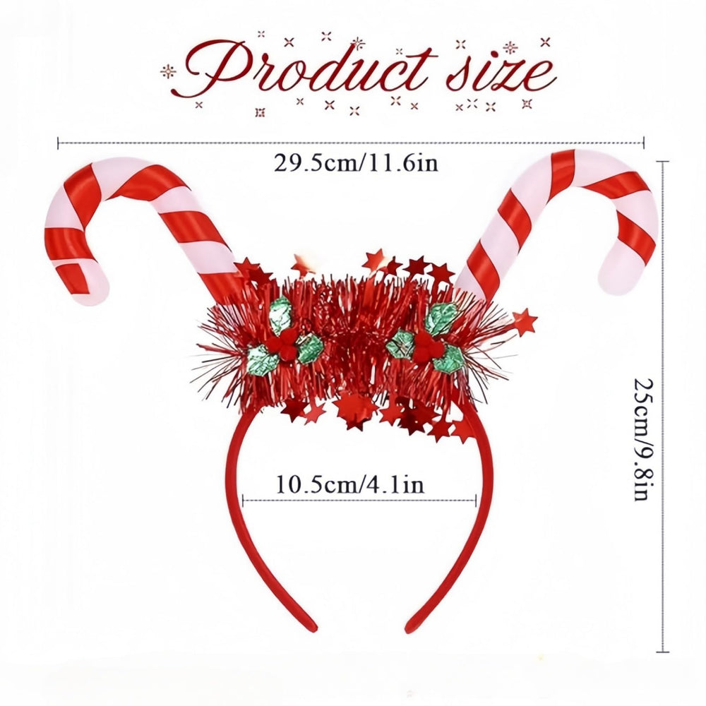 HIPIHOM glowing candy-cane headband shining during night events