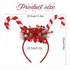 HIPIHOM glowing candy-cane headband shining during night events