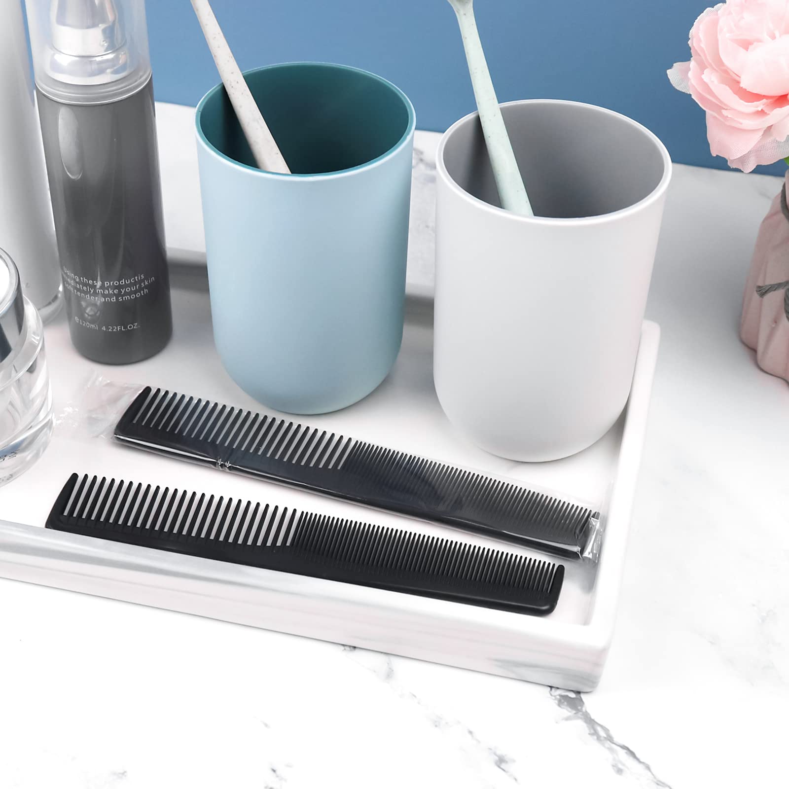 Hipruict double-tooth pocket comb, sturdy plastic for detangling hair and beard.