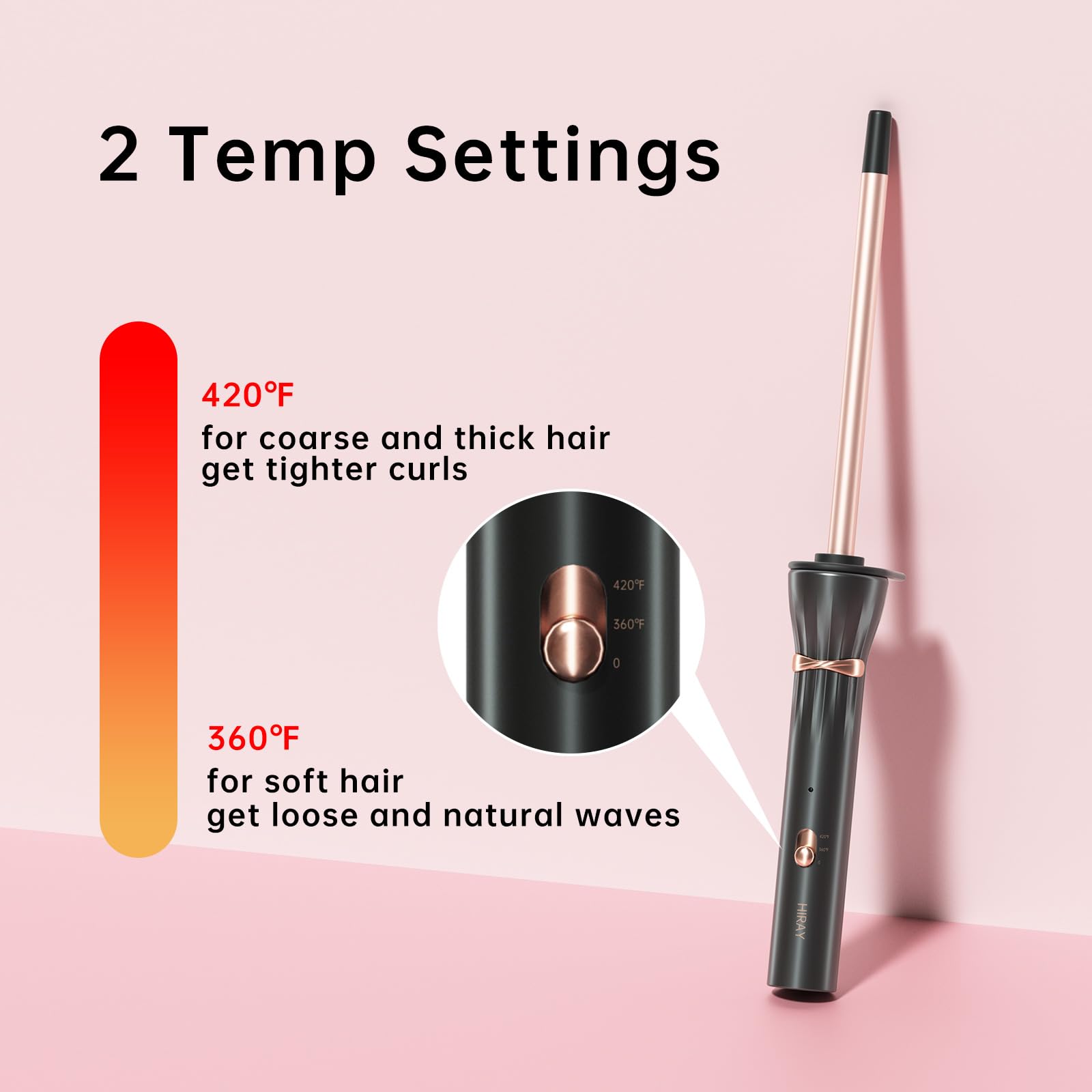 HIRAY 30-second fast heat for quick styling sessions.