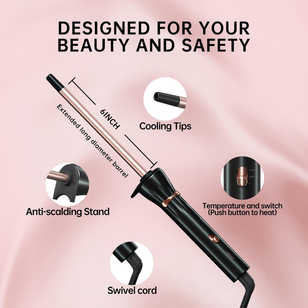 HIRAY dual-voltage travel curling iron for worldwide use.