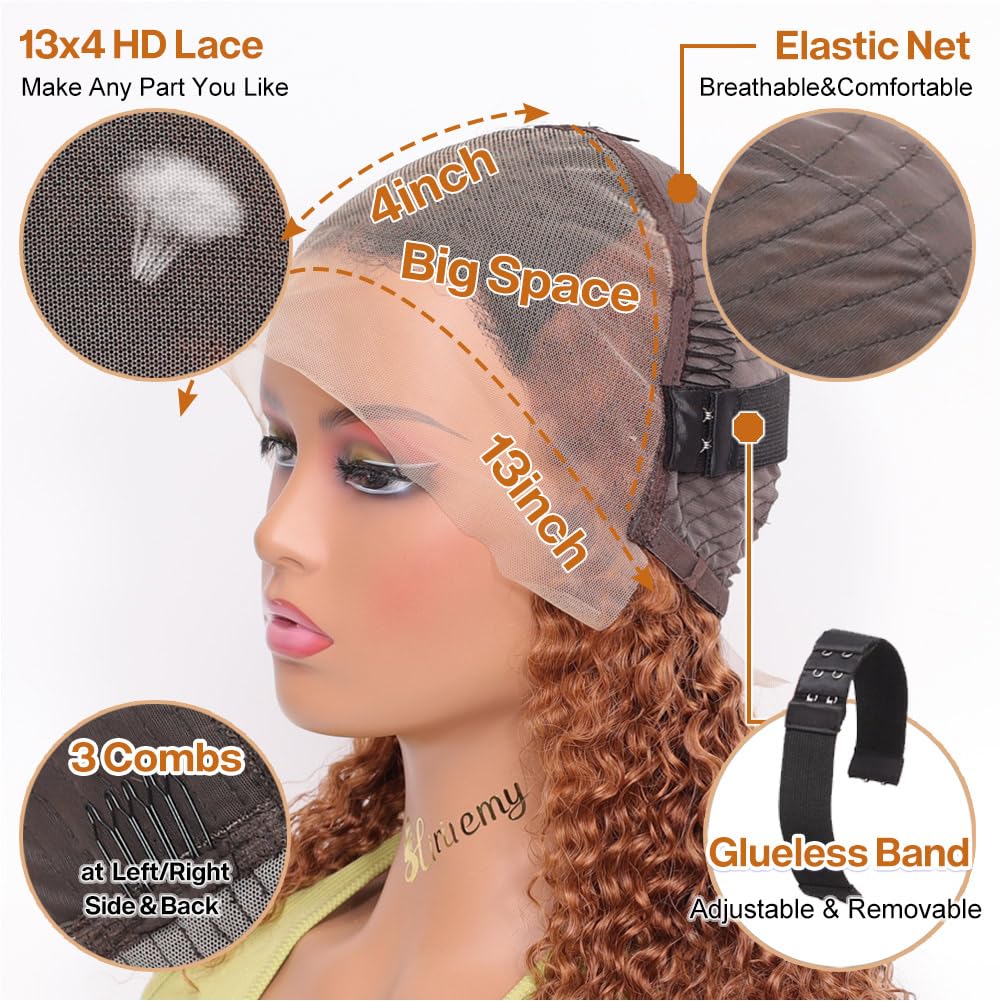 HIRIREMY glueless cap with 22.5 inch circumference for comfortable wear