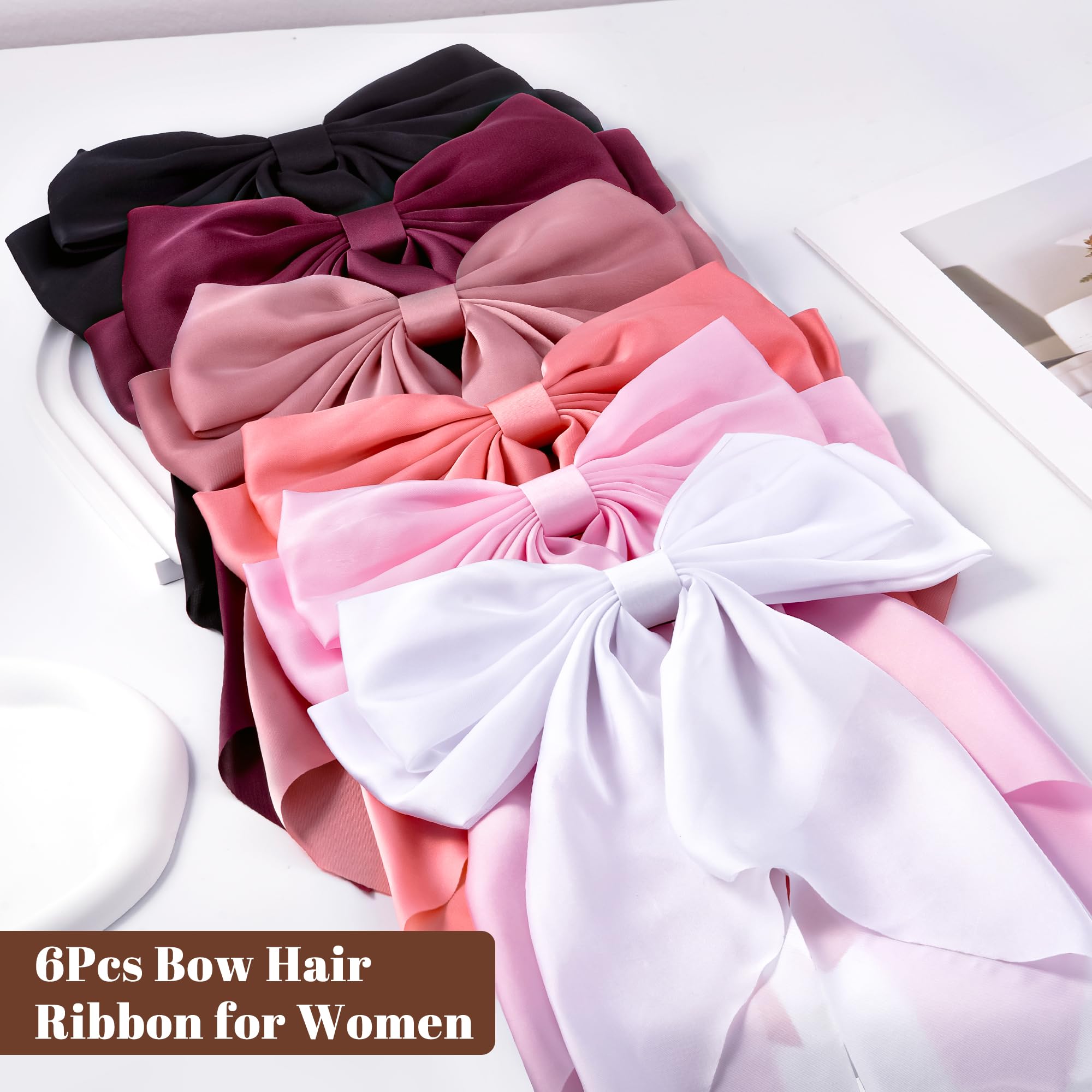 Hisial satin coquette bow clip elevates styles with gleaming finish