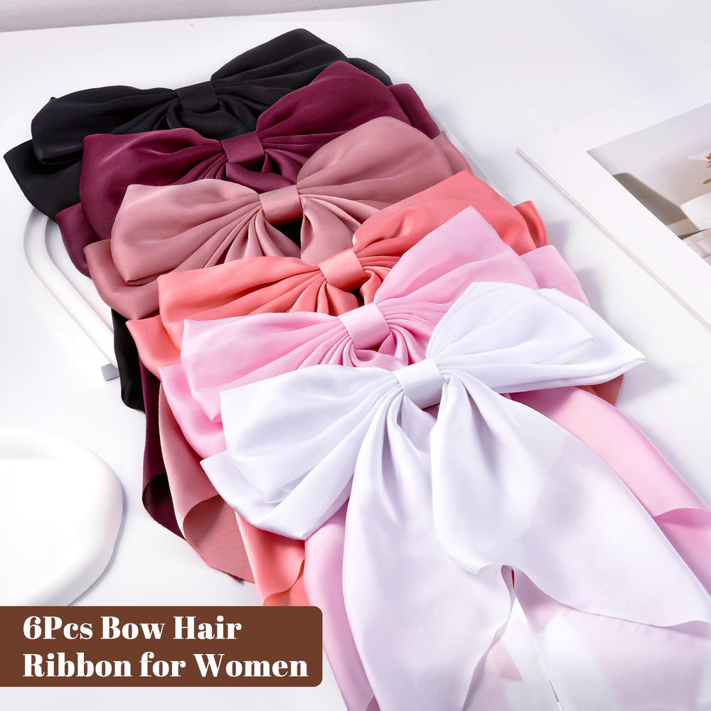Hisial satin coquette bow clip elevates styles with gleaming finish