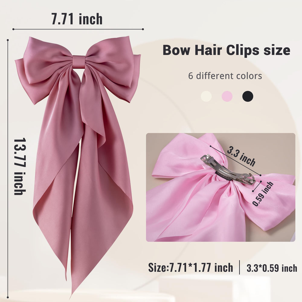 Hisial large bow hair clip in pink for feminine, polished looks