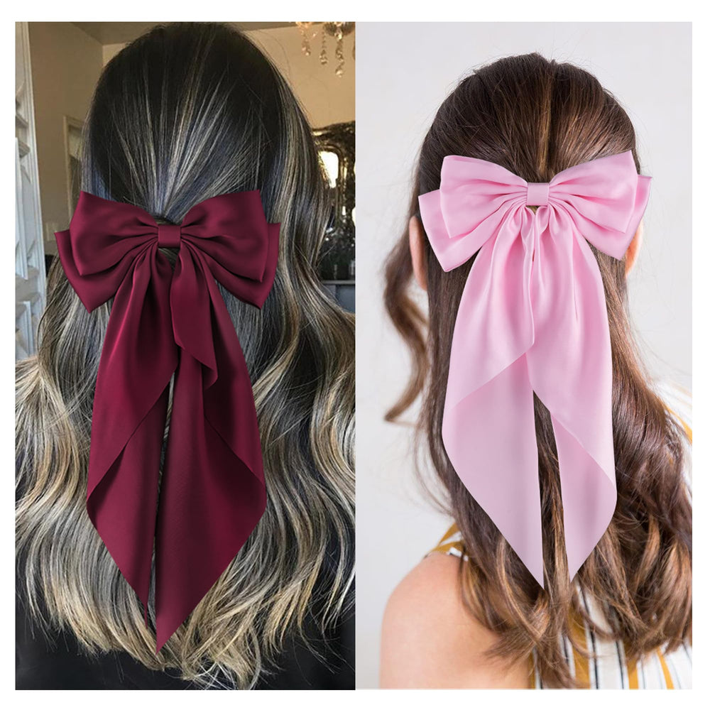 Hisial white bow clip pairs well with bridal or casual styles