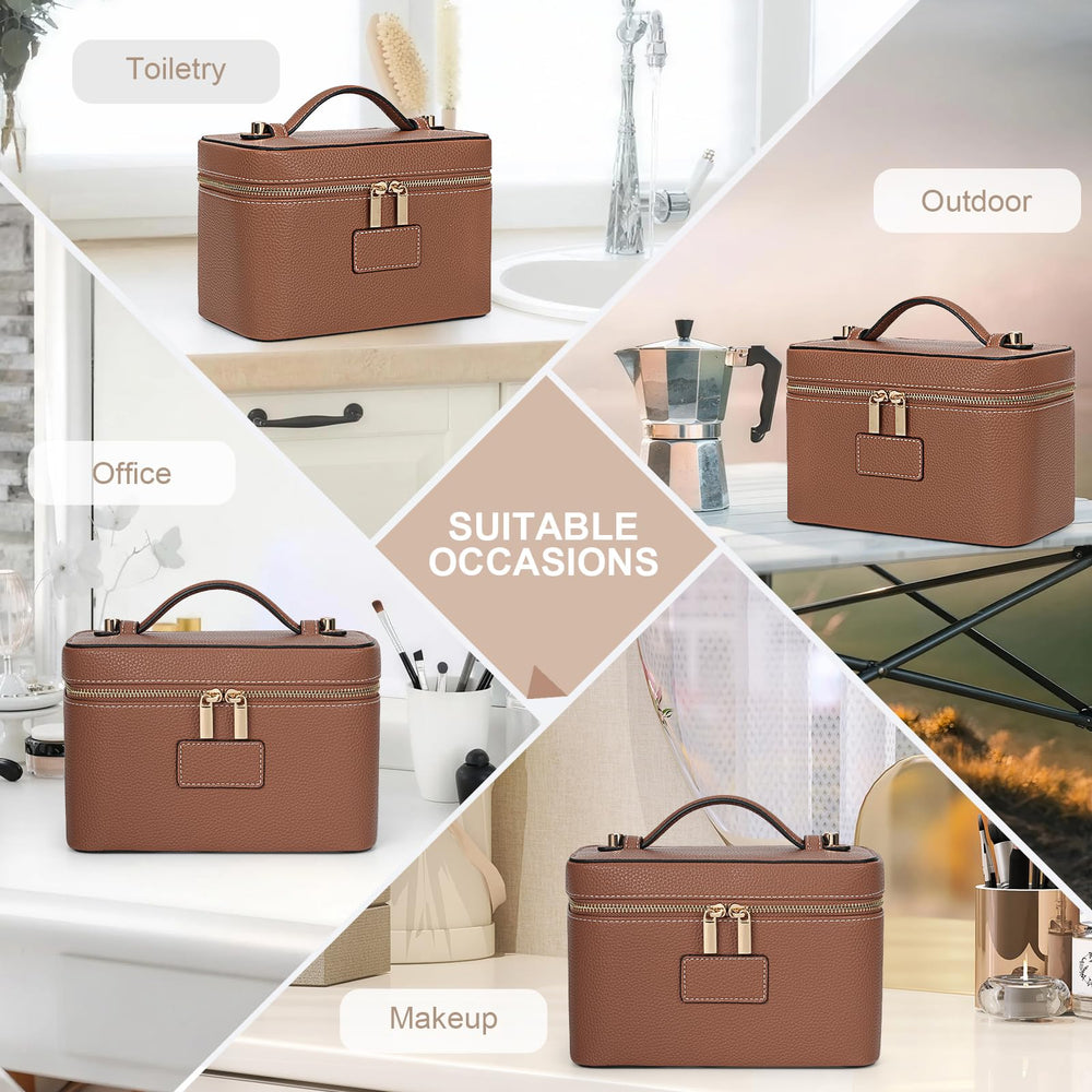HiTotes leather cosmetic bag durable for daily use and on-the-go moments.