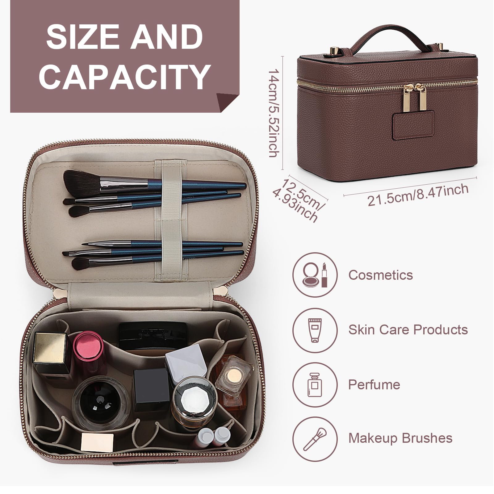 HiTotes makeup bag with removable divider adapts to your kit for easy access