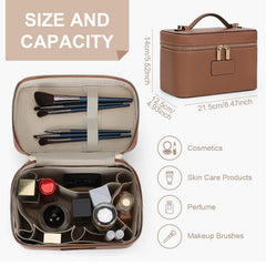 HiTotes makeup bag removable divider helps you organize palettes and brushes.