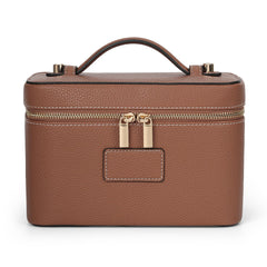 HiTotes makeup bag with waterproof leather exterior keeps cosmetics protected on trips.