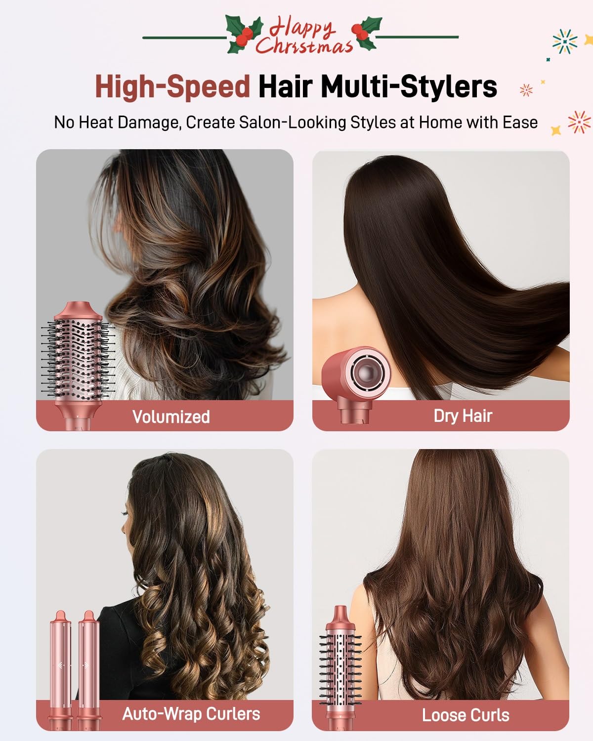 Hittiona air styler curl barrel: wraps hair automatically for voluminous curls