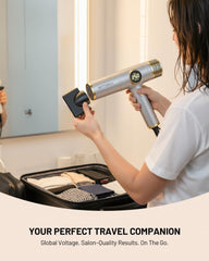 HITTIONA ionic travel dryer delivers millions of negative ions for silky hair.