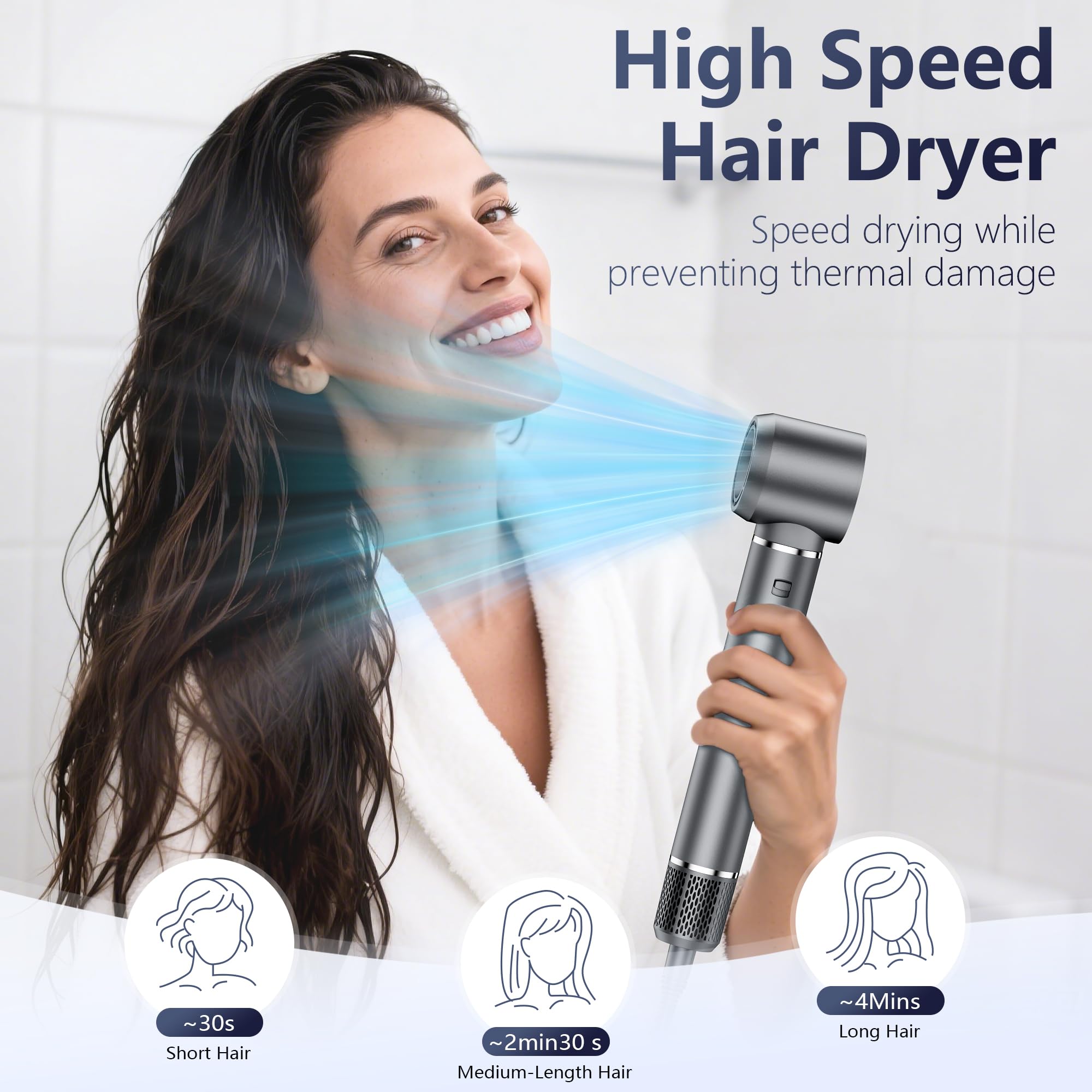 Hittra round brush creates soft waves and bounce with daily styling.