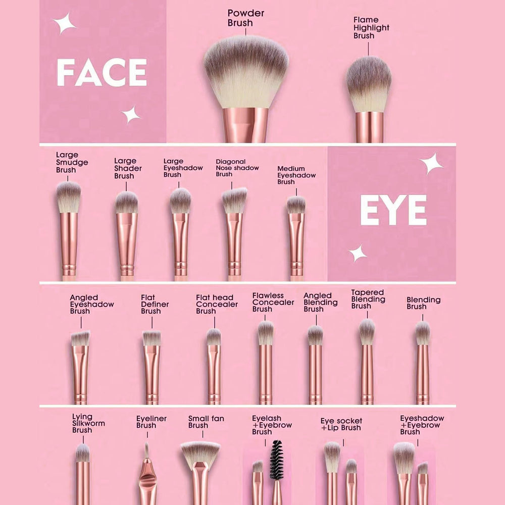 HIUZAR soft synthetic-bristles brushes provide smooth, precise application.