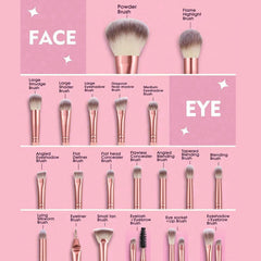 HIUZAR soft synthetic-bristles brushes provide smooth, precise application.