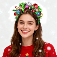 Hiwtonk Christmas LED headband close up of LED mode options for customizable vibes