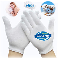 HJDHS cotton kids gloves packaging view highlighting a 24-pair value pack for gentle care.