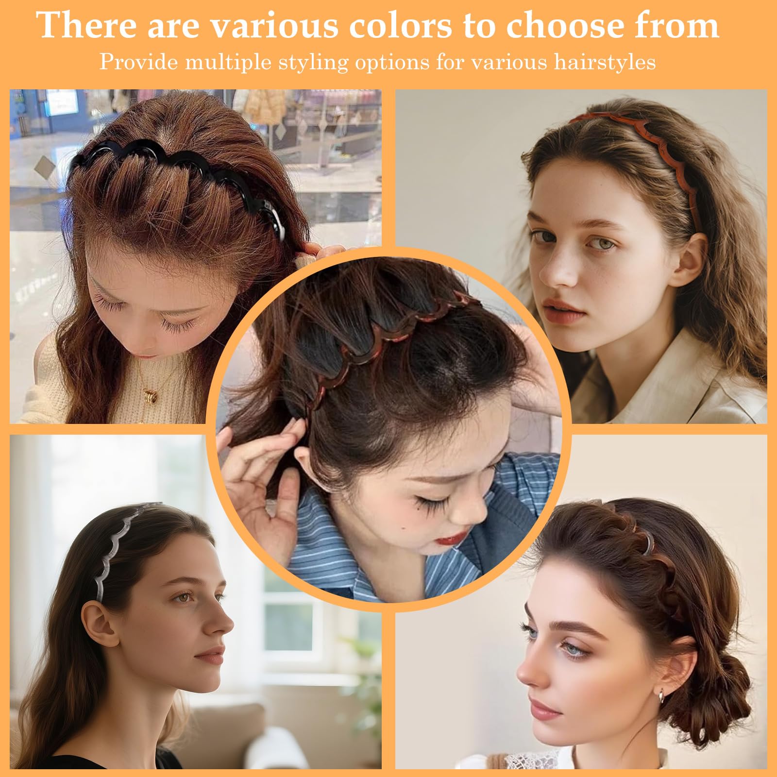 HJKLIUT high-cranium hair band slip-on design adds instant fullness