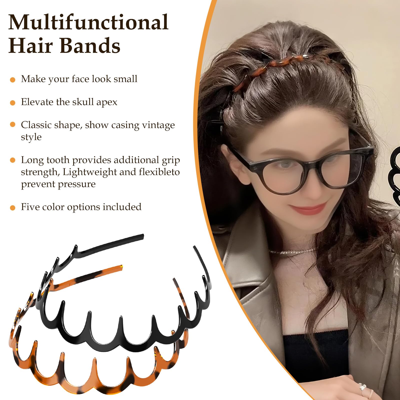 HJKLIUT headband serrated texture delivers secure, non-slip hold throughout active days