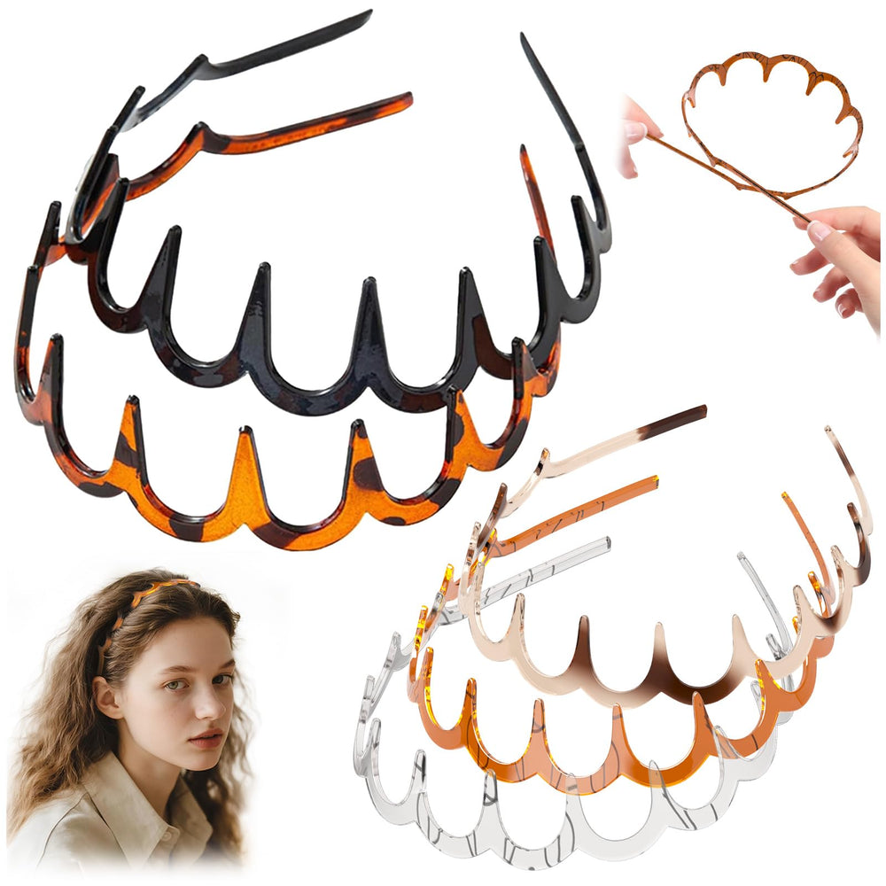HJKLIUT U-shape headband with teeth-forward styling for voluminous daytime lift
