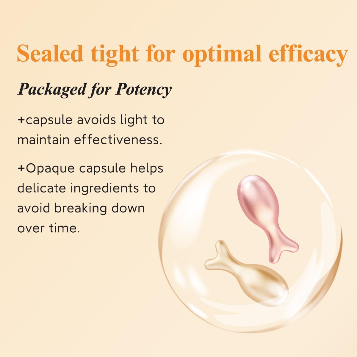Individually sealed HKH capsules protect freshness and potency of serum.
