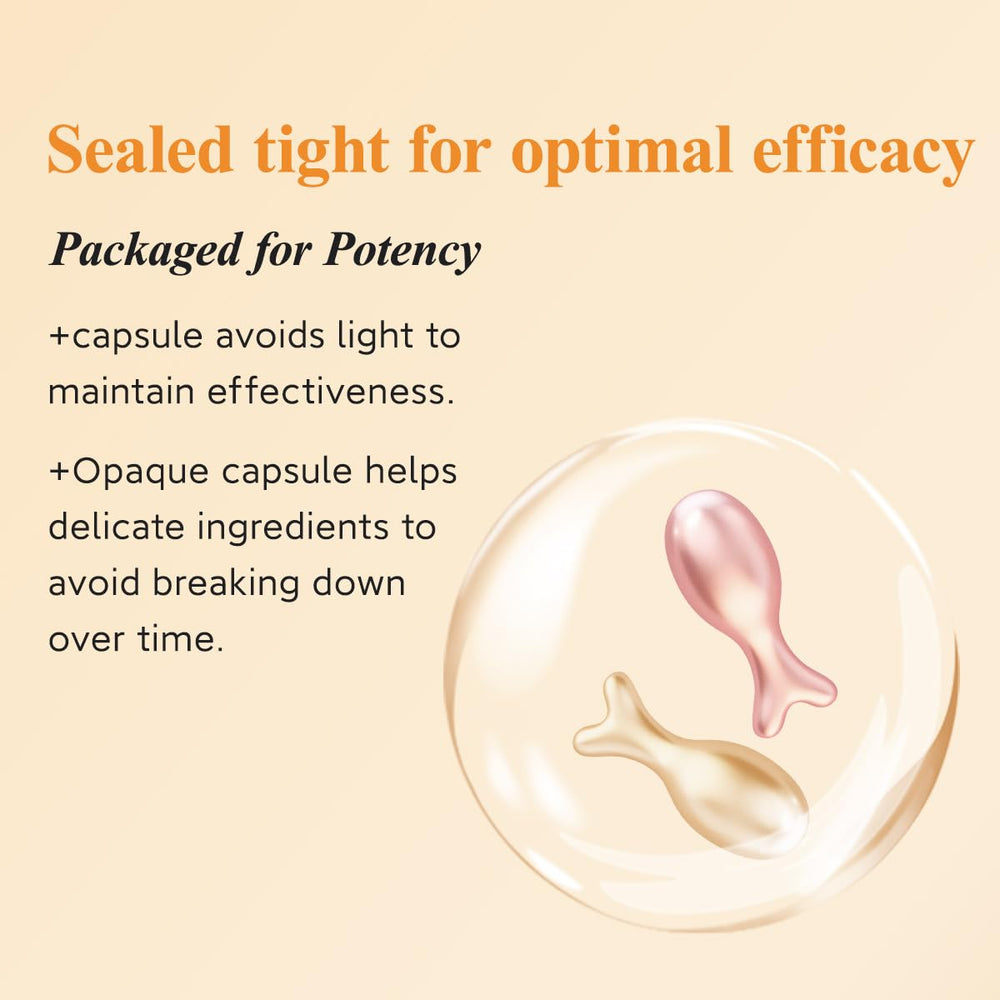 Individually sealed HKH capsules protect freshness and potency of serum.
