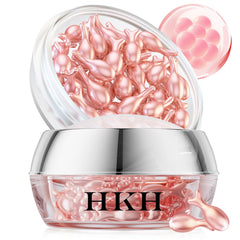 HKH Retinol Serum Capsules bottle close-up; anti-aging texture for smoother skin.