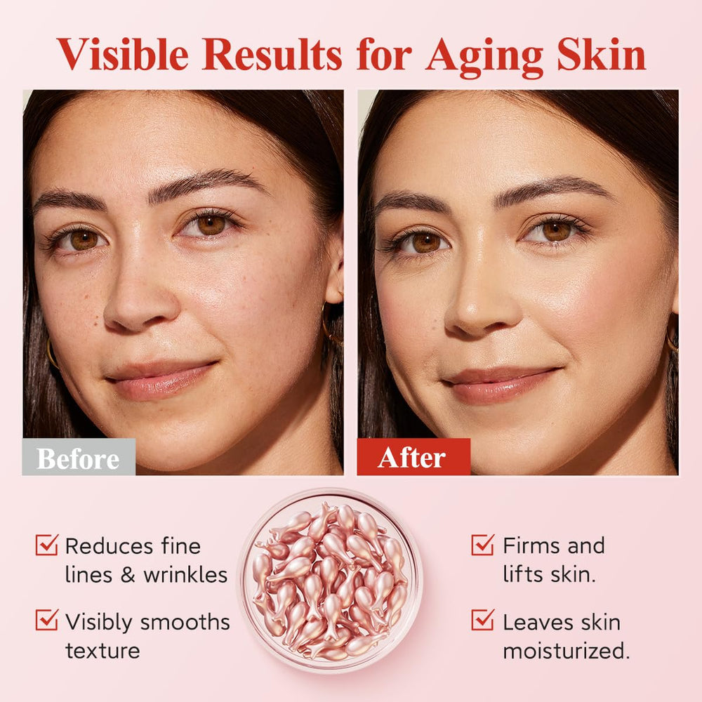 HKH serum ingredients; Vitamin C, E, and collagen for elasticity.