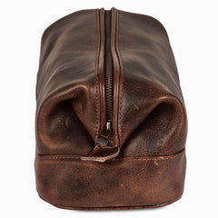 HLC Leather Toiletry Bag open interior highlights organized pockets for quick access