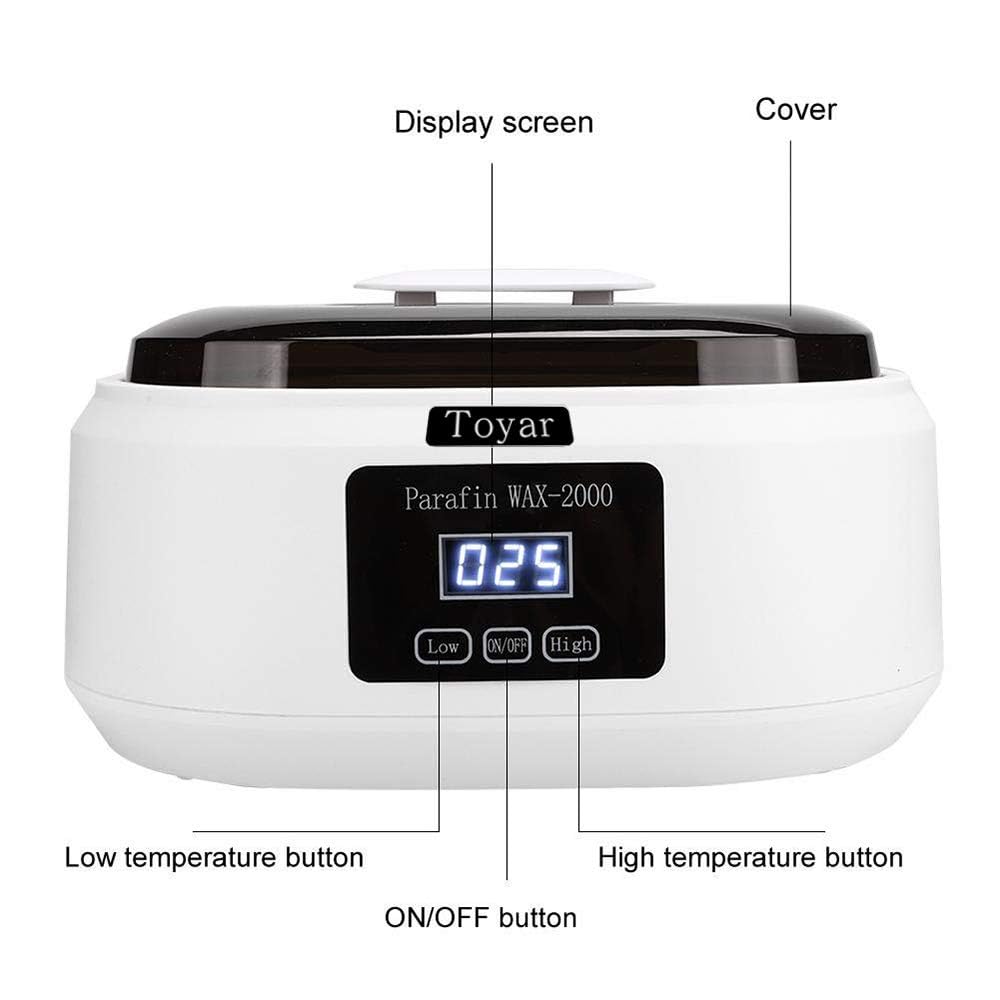 HLead paraffin wax machine inner container dip area showing large capacity for hands and feet