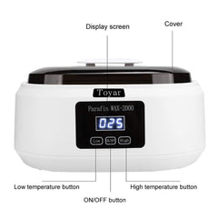 HLead paraffin wax machine inner container dip area showing large capacity for hands and feet