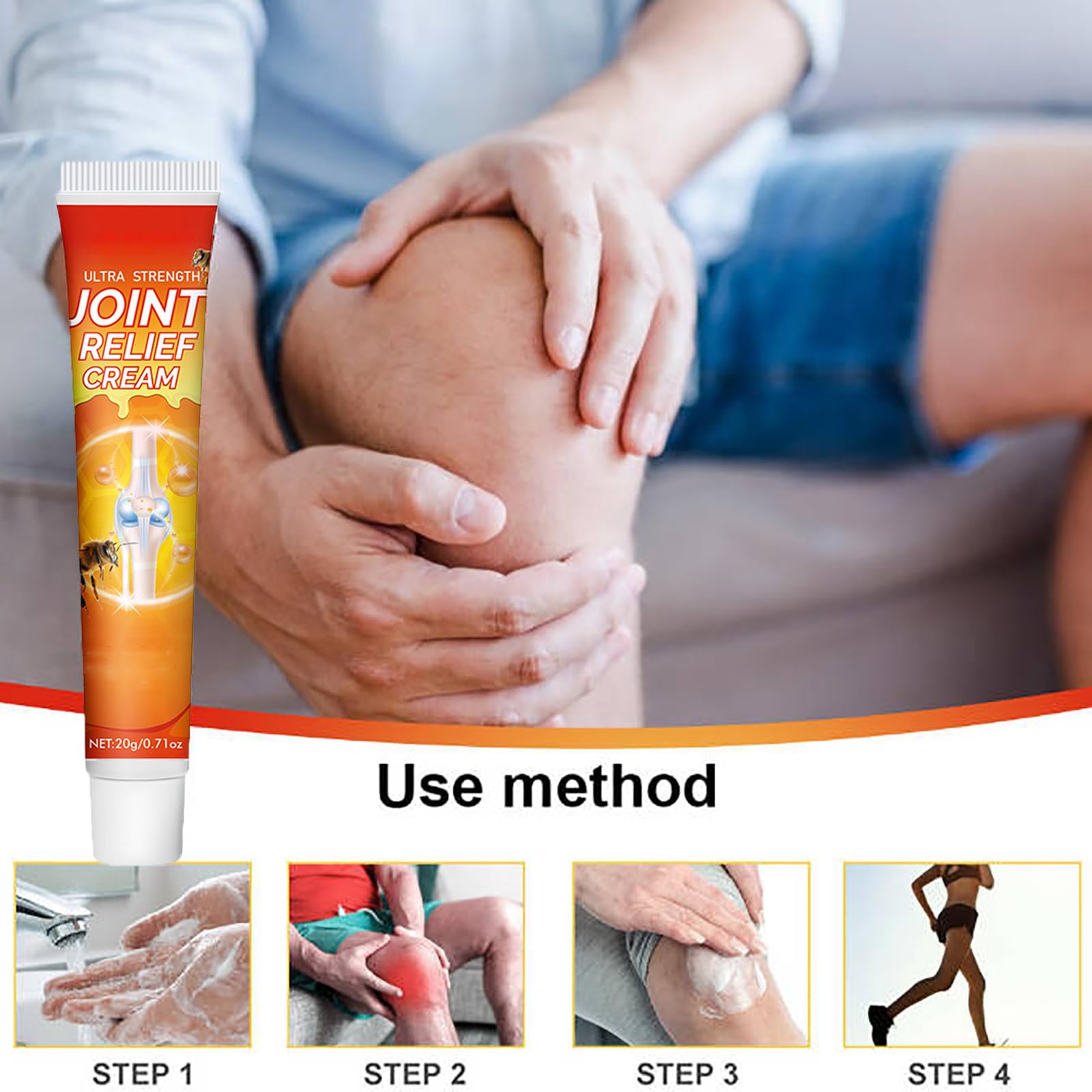 Hlonns Bee Venom Professional Care Gel closeup highlights quick absorption and refreshing feel.