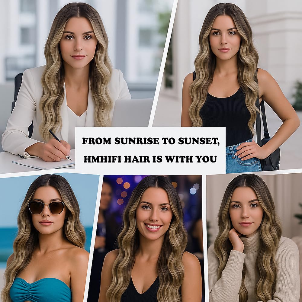 HMHIFI long ombre blonde wig middle-part 26in demonstrates easy styling and secure fit