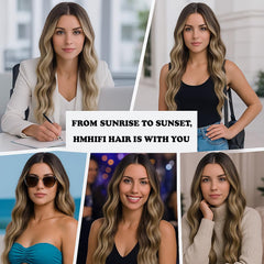 HMHIFI long ombre blonde wig middle-part 26in demonstrates easy styling and secure fit